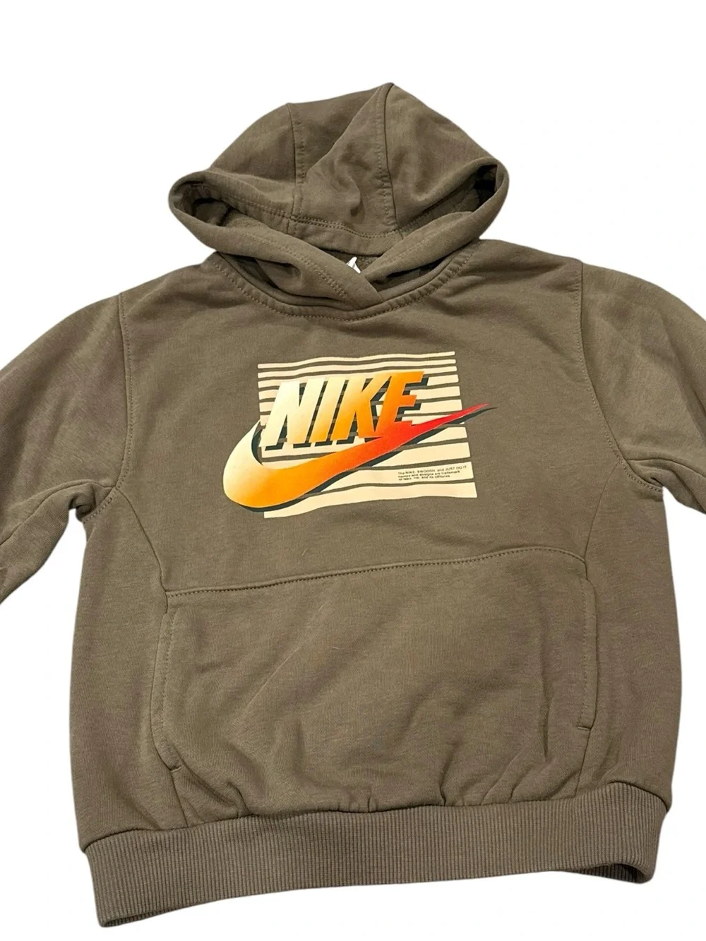 Boys Nike Sportswear Club Fleece Hoodie Jogger Sweatpants Set Olive Size 6 7 - Picture 3 of 6